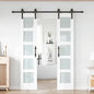 Glass Manufactured Wood Double Barn Door with Installation Hardware Kit