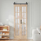 Glass and Solid Wood Bi-Fold Door with Installation Hardware Kit