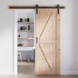 FREDBECK 30in x 84in Sliding Barn Door with 5FT Barn Door Hardware Kit Included Wood K Shape Solid Spruce Panel Need to Assembly