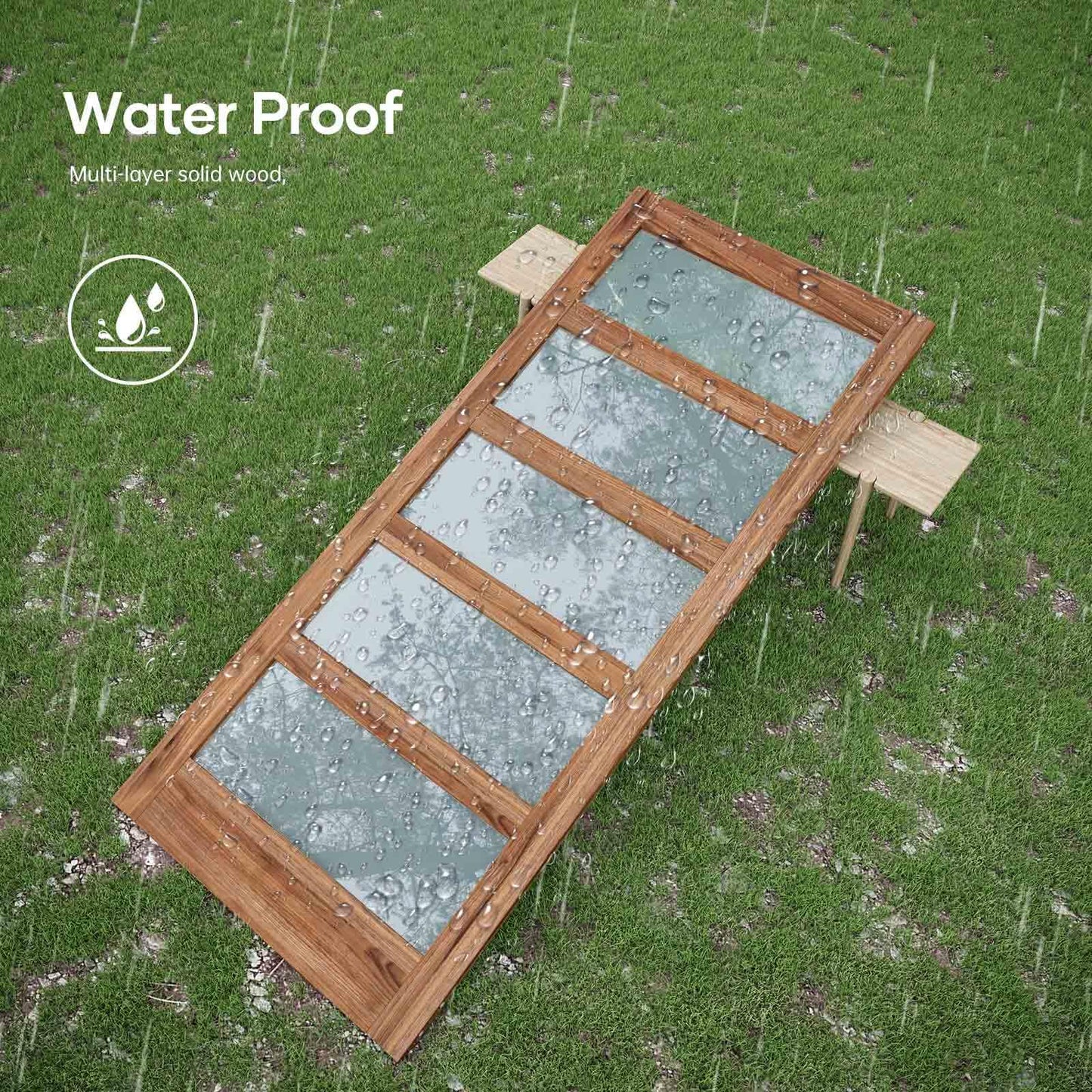 FREDBECK 30 x 84 inch Glass Barn Door with 5.5FT Barn Door Hardware Kit & Handle Included,5-Panel Frosted Glass,Wood Panel,Water-Proof Surface,Pre-Drilled Holes,Need Assembly