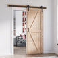 FREDBECK 30in x 84in Sliding Barn Door with 5FT Barn Door Hardware Kit Included Wood K Shape Solid Spruce Panel Need to Assembly