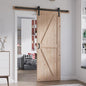 FREDBECK 30in x 84in Sliding Barn Door with 5FT Barn Door Hardware Kit Included Wood K Shape Solid Spruce Panel Need to Assembly