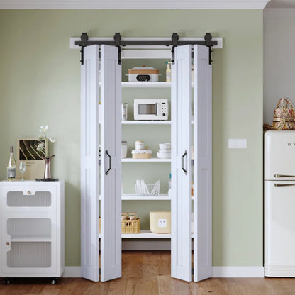 Paneled Manufactured Wood Bi-fold Door with Installation Hardware Kit