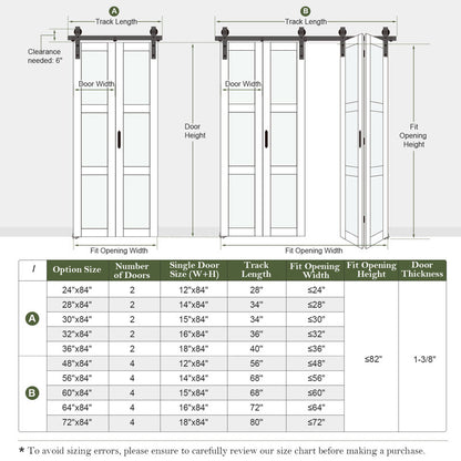 Glass And Solid Manufactured Wood Bi-Fold Barn Door With Installation Hardware Kit