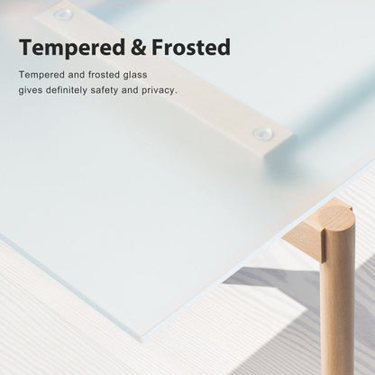 Frosted Glass And Solid Manufactured Wood Bi-Fold Door With Installation Hardware Kit
