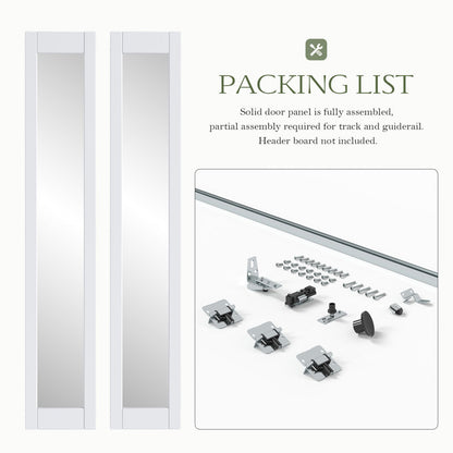 Mirrored Glass And Manufactured Wood Bi-Fold Door With Installation Hardware Kit