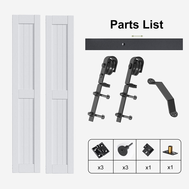 Paneled Manufactured Wood Bi-fold Door with Installation Hardware Kit