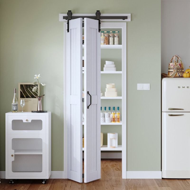 Paneled Manufactured Wood Bi-fold Door with Installation Hardware Kit