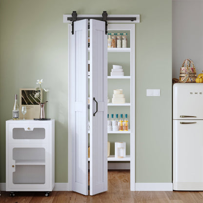 Paneled Manufactured Wood Bi-fold Door with Installation Hardware Kit