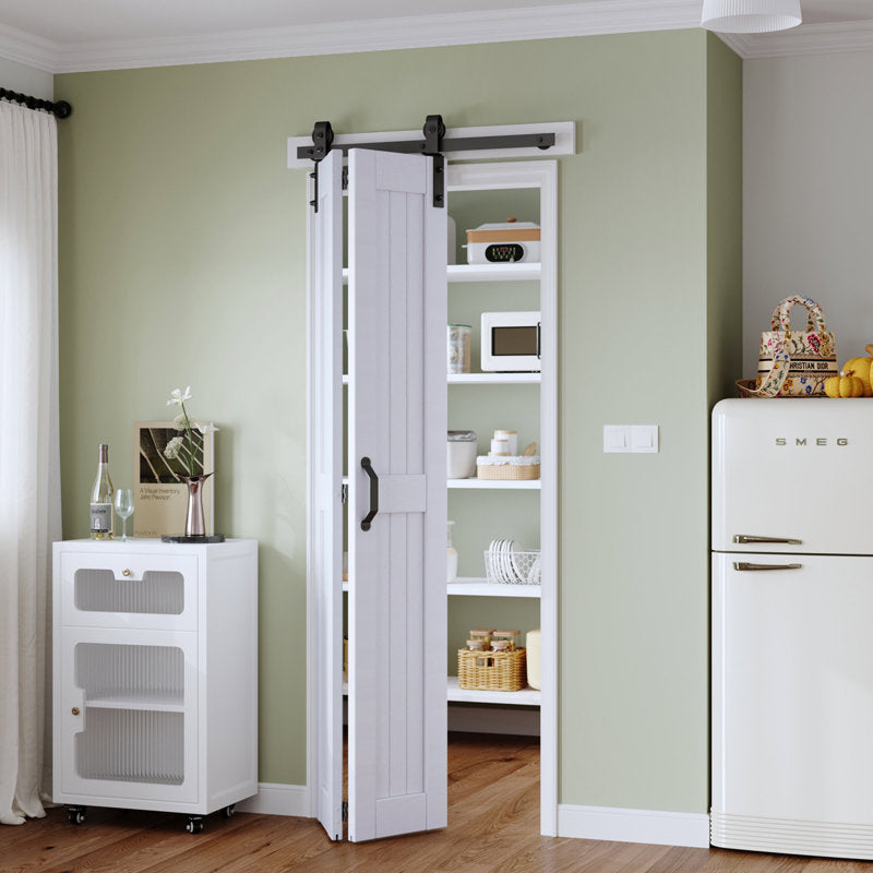 Paneled Manufactured Wood Bi-fold Door with Installation Hardware Kit