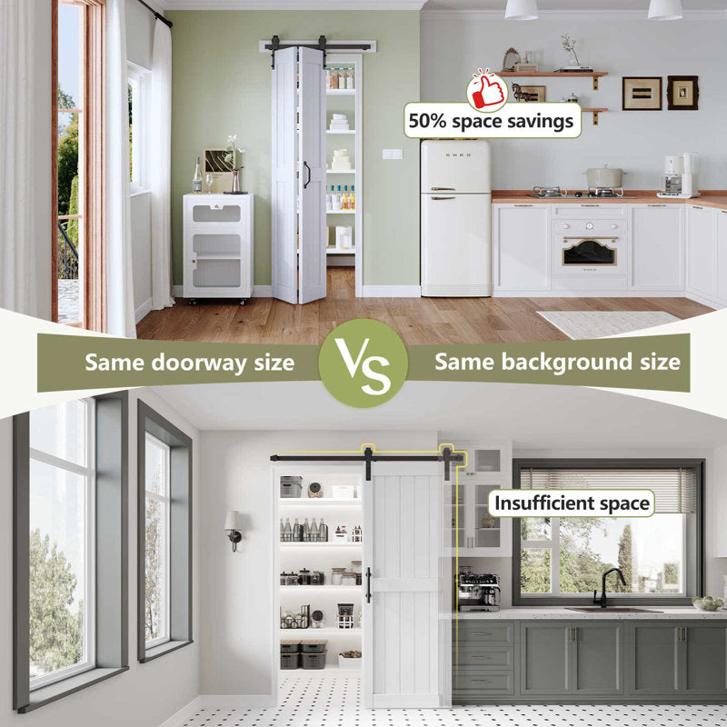 Paneled Manufactured Wood Bi-fold Door with Installation Hardware Kit