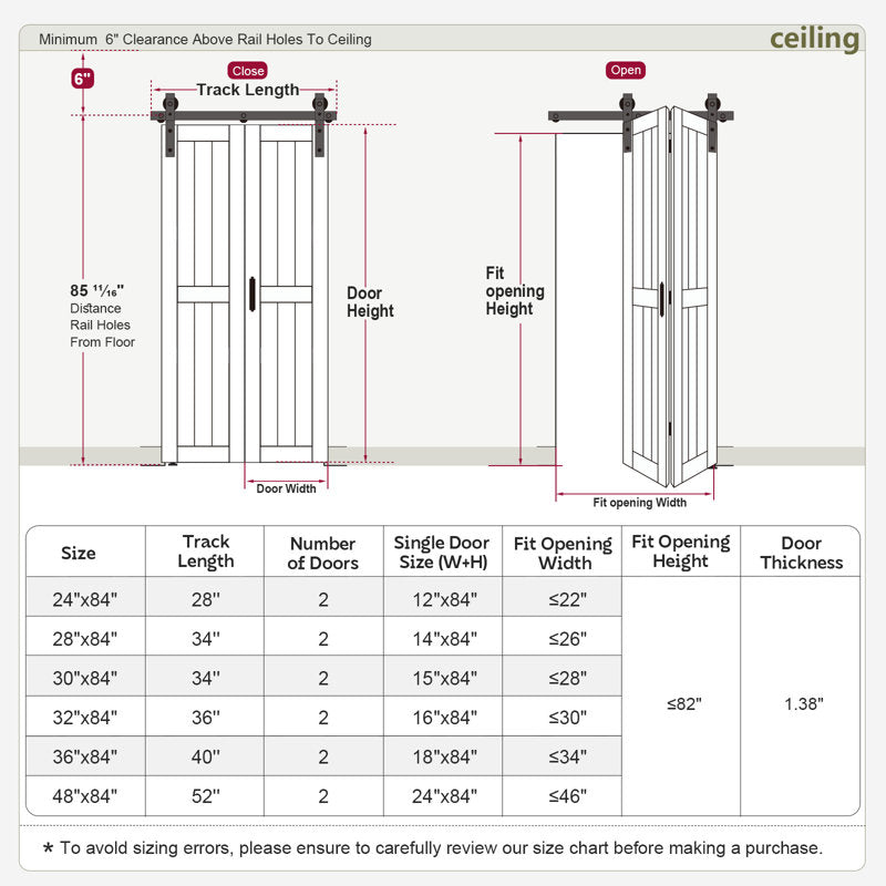 Paneled Manufactured Wood Bi-fold Door with Installation Hardware Kit