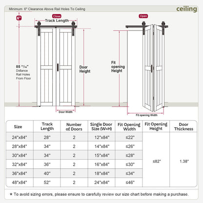 Paneled Manufactured Wood Bi-fold Door with Installation Hardware Kit