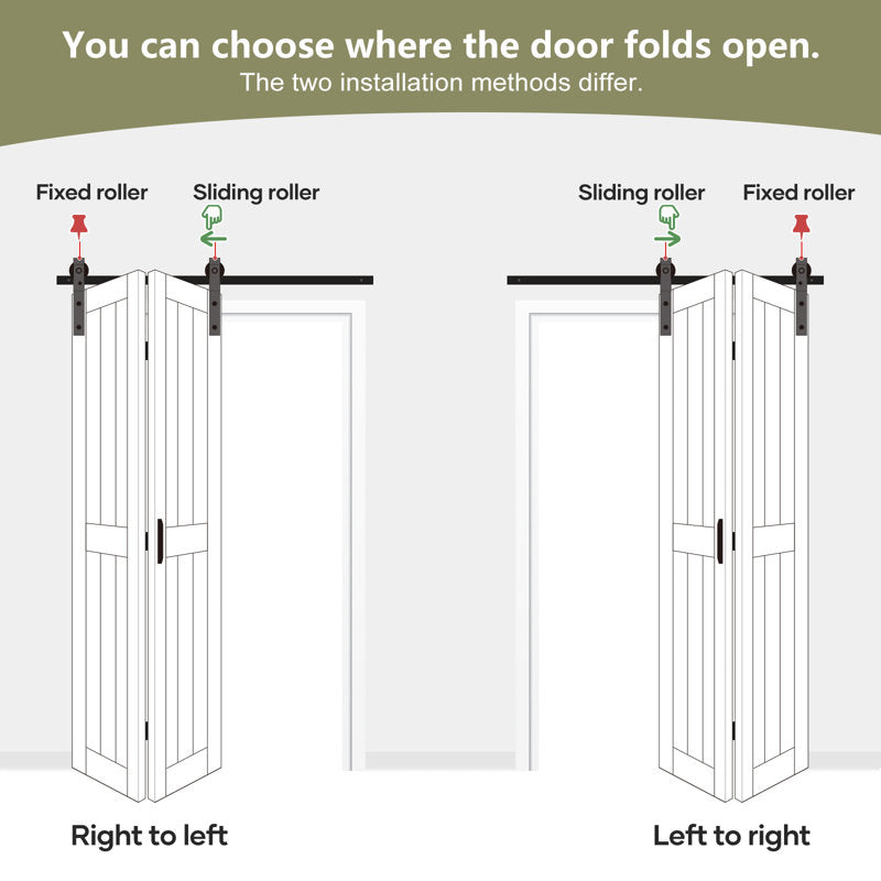 Paneled Manufactured Wood Bi-fold Door with Installation Hardware Kit