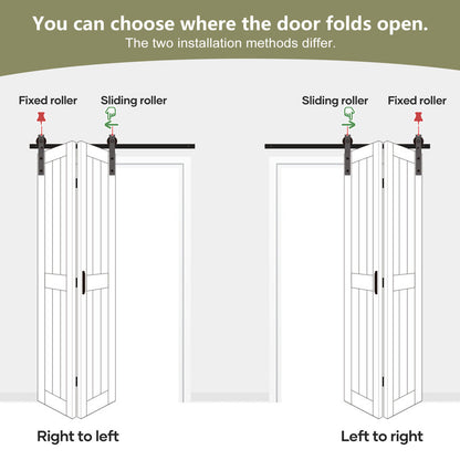 Paneled Manufactured Wood Bi-fold Door with Installation Hardware Kit