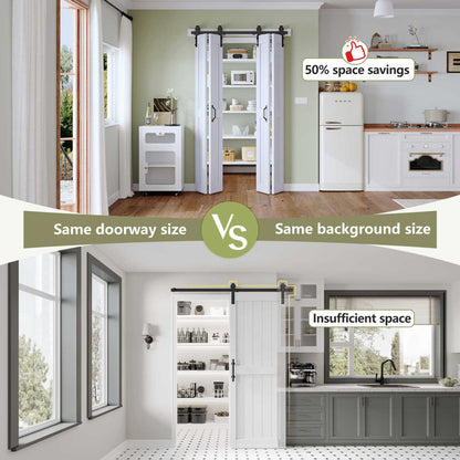 Paneled Manufactured Wood Bi-fold Door with Installation Hardware Kit