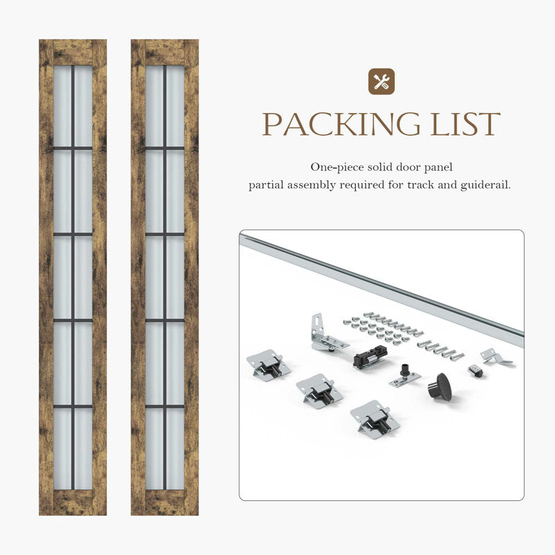 Glass And Manufactured Wood Bi-Fold Door With Installation Hardware Kit