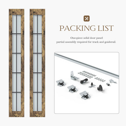 Glass And Manufactured Wood Bi-Fold Door With Installation Hardware Kit