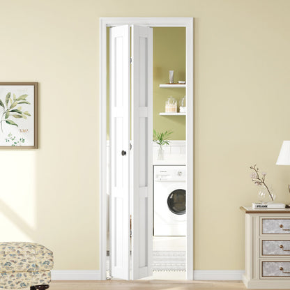 3 Panel Manufactured Wood Bifold Sliding Barn Door With Installation Hardware Kit