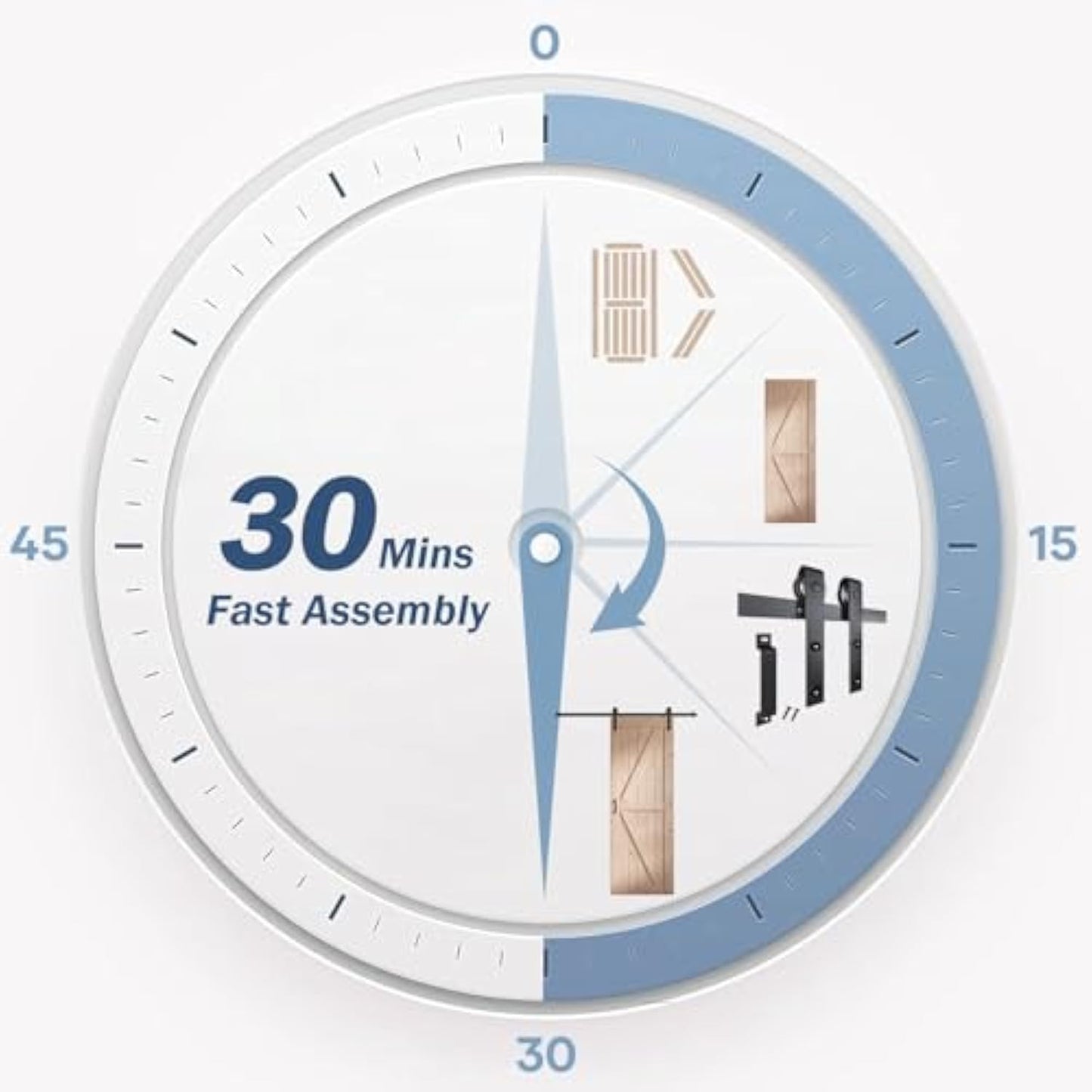 FREDBECK 30in x 84in Sliding Barn Door with 5FT Barn Door Hardware Kit Included Wood K Shape Solid Spruce Panel Need to Assembly