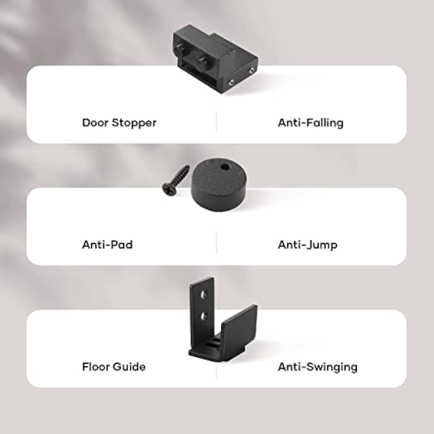 FREDBECK 3 FT Mini Cabinet Bypass Barn Door Hardware Kit Single Track 36inch Small Sliding Barn Doors Track Kit for Double Doors Storage Closet Window TV Stand Wardrobe (No Cabinet)